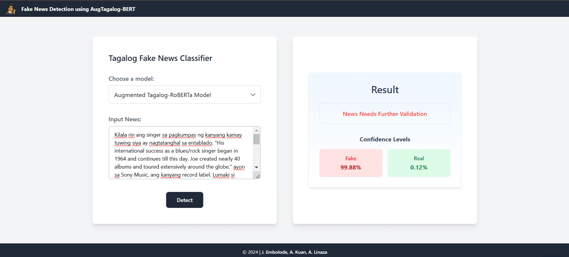 Tagalog Fake News Classifier